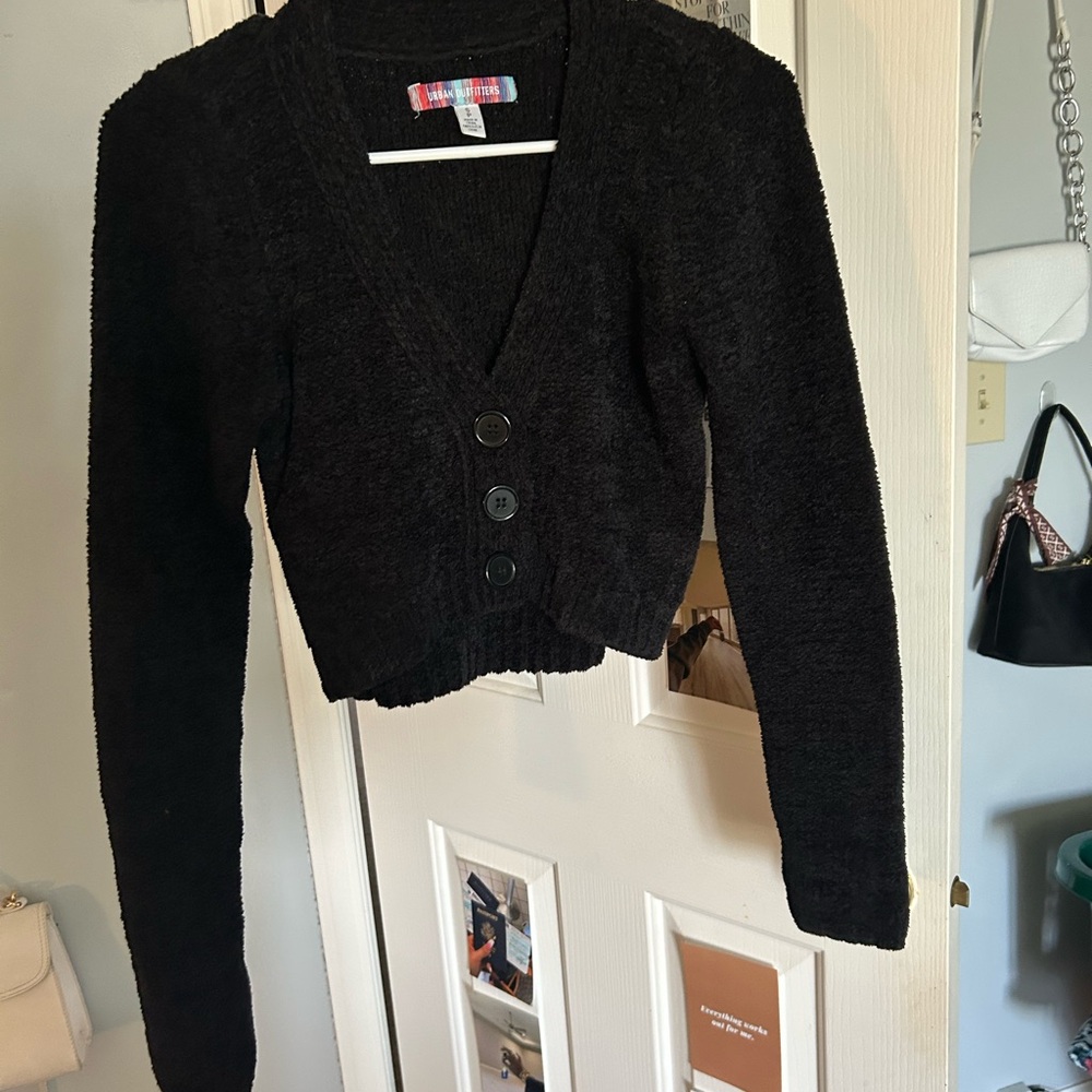 Black Button-Up Women's Sweater